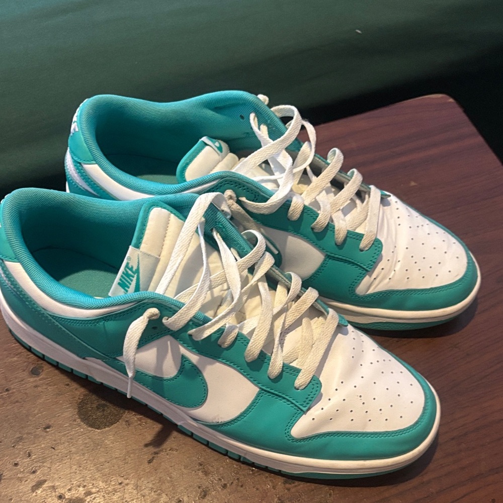 Nike Turquoise and White Low-Top Sneakers